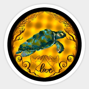 Sea turtle love Sticker